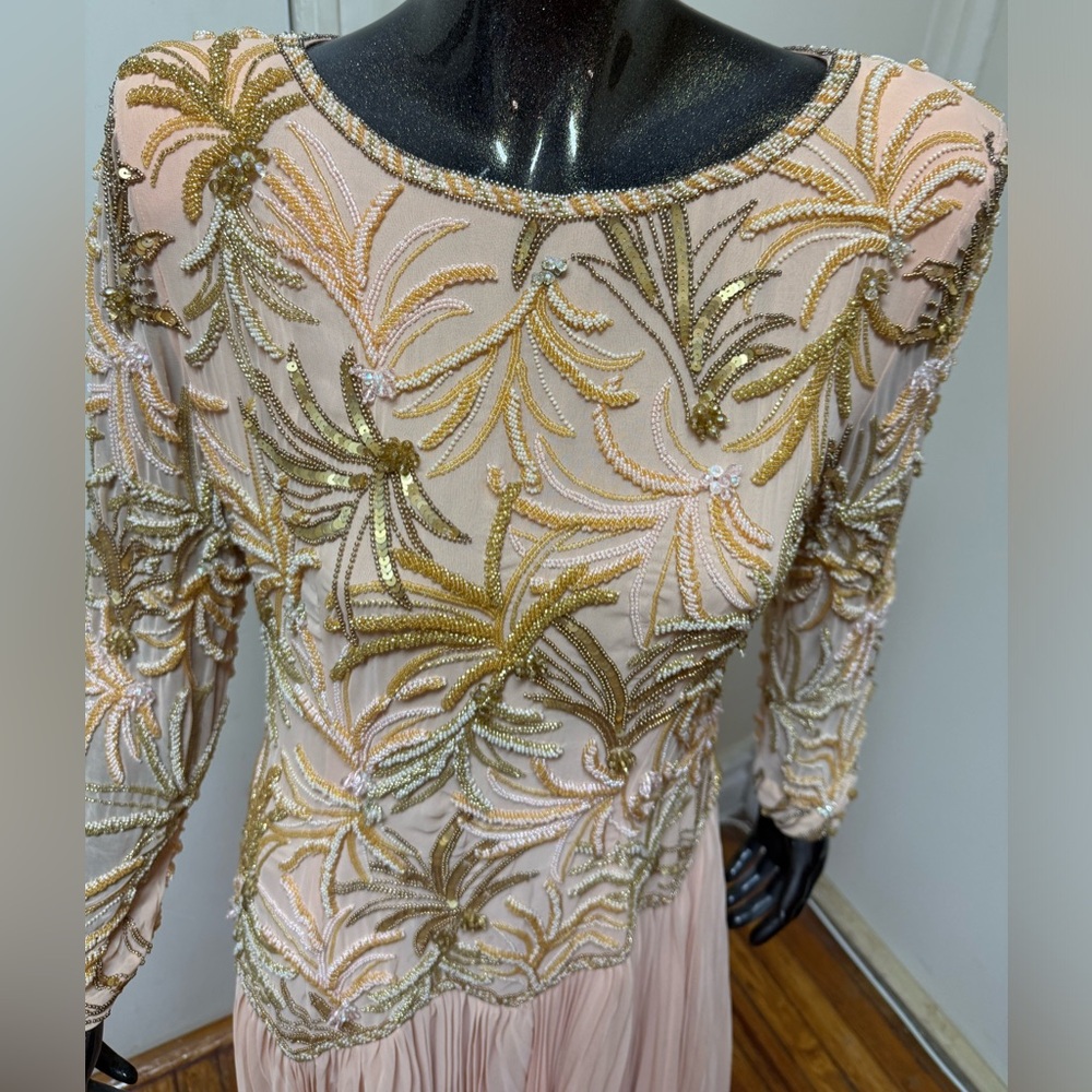 Vintage Bridgerton Victoria Royal Pink Floral Embroidered Maxi Gown Halloween - Picture 7 of 12